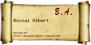 Bozzai Albert névjegykártya