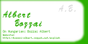 albert bozzai business card